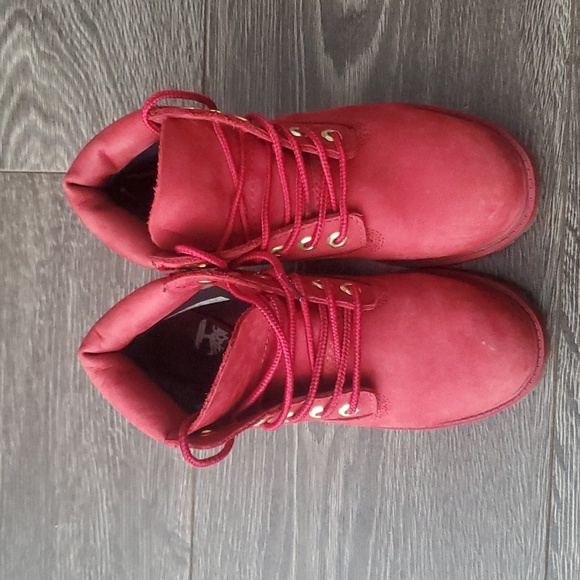 Timberland Boots RED - Kids size 12 shoes Unisex - Picture 2 of 8